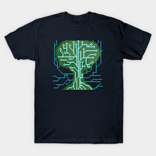 Pixel Art Circuit Tree T-Shirt